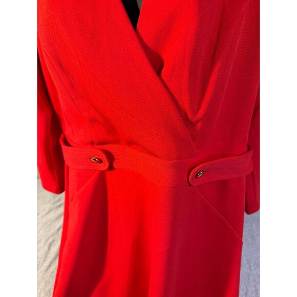 Clover and Sloane Red Dress Womens Size 14 Large L Christmas Holiday Party Vneck - Picture 3 of 4